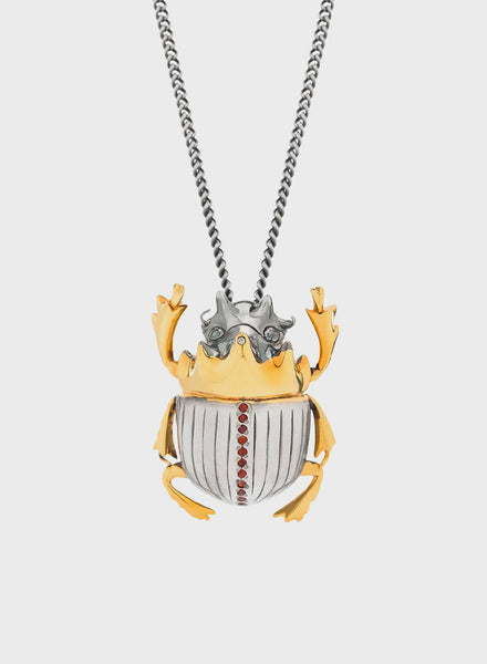 Gilded Scarab Beetle Necklace