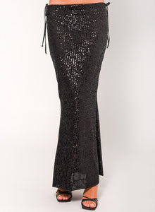 Lexi Black Sequin Maxi Skirt