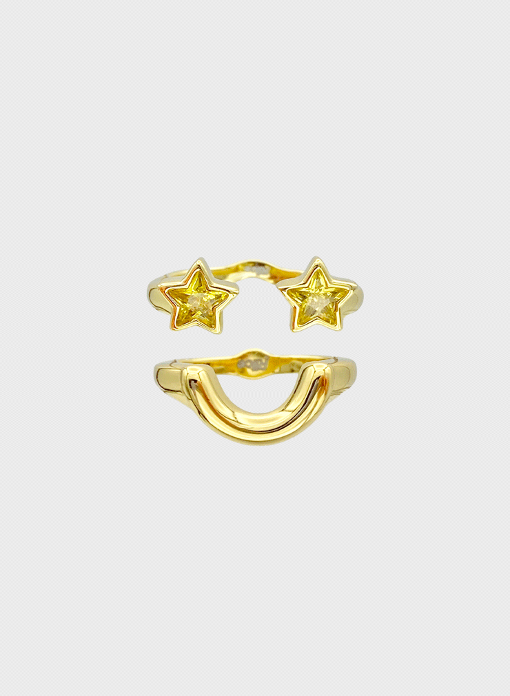 Starry Eyes Ring (Set of 2)