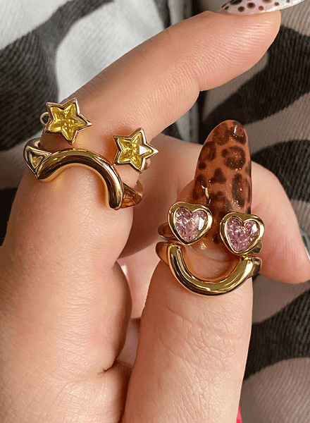 Starry Eyes Ring (Set of 2)