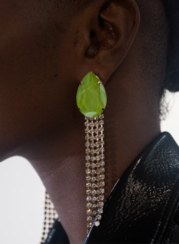 Crystal Embellished Drop Earrings