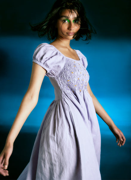 Juani Lilac Linen Dress