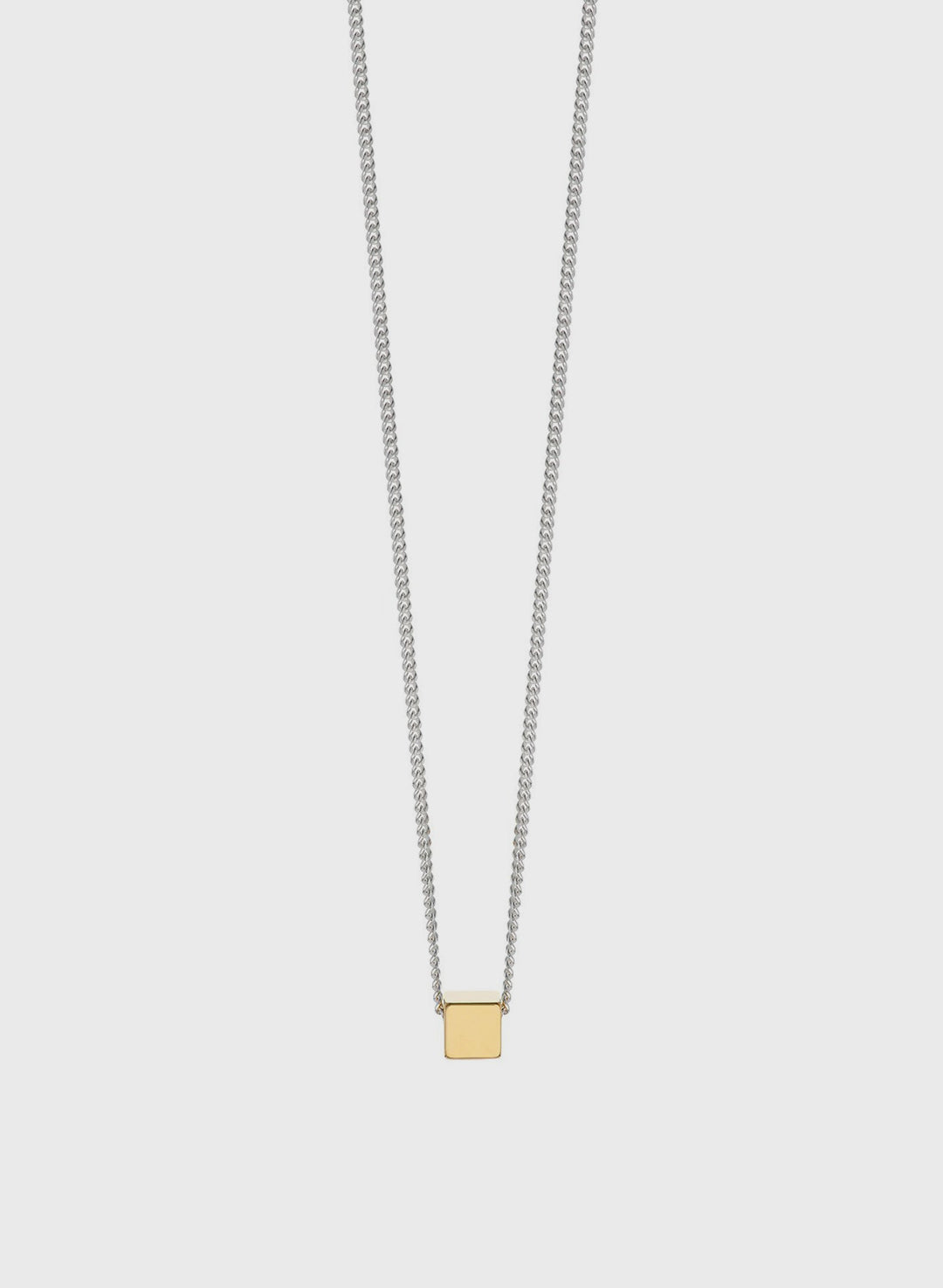 Box Pendant Necklace Gold Plated