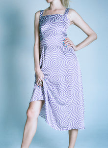 Sloane Midi Dress in Purple Check